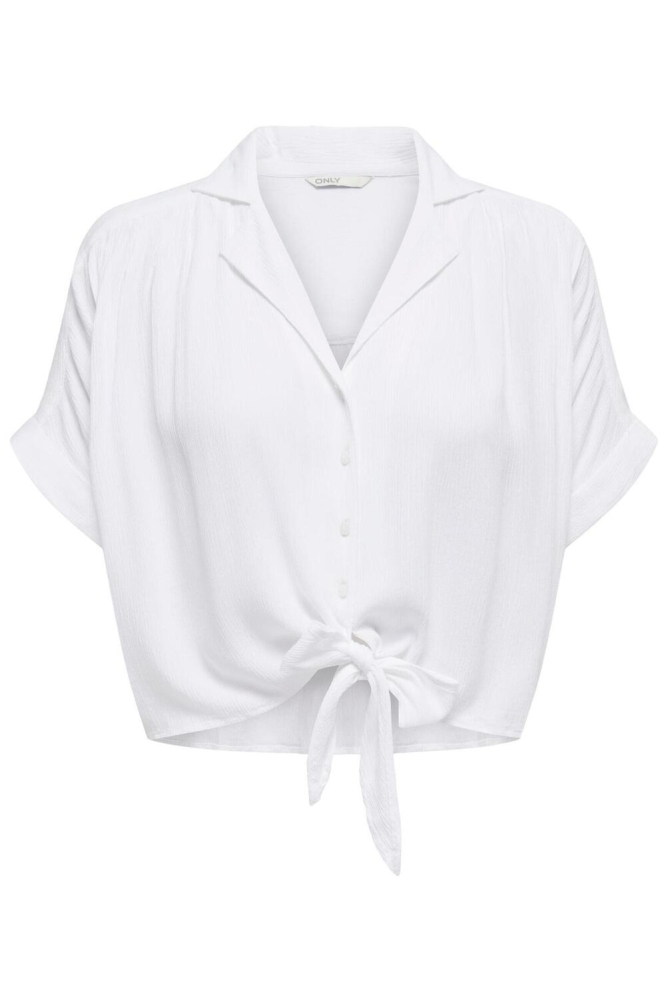 ONLPAULA LIFE S/S TIE SHIRT WVN NOO 15281497 WHITE